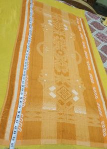 Orange &amp; Beige Striped Bath Towel