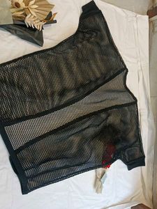 Stylish Black Mesh Kimono Cardigan