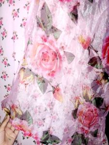 Elegant Floral Kurta Set with oreganza  Dupatta