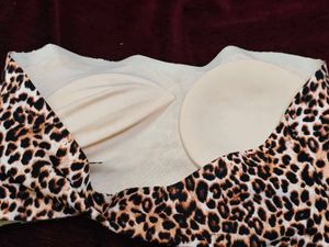 Leopard Print Strapless Bra (Newme)