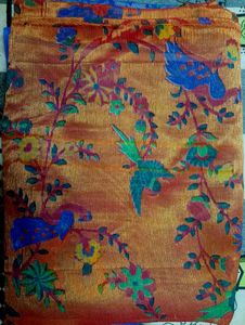 Vibrant Saree with Bird Motifs