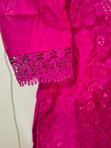 new Vibrant Pink Embroidered Kurta set