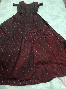 Elegant Maroon Embellished Ethnic Gown