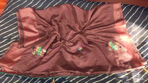 Embroidered Silk Blend Saree