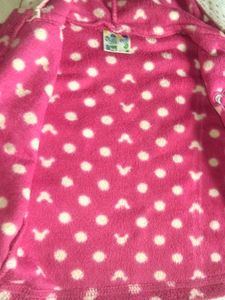 Cute Pink Polka Dot Hooded Jacket