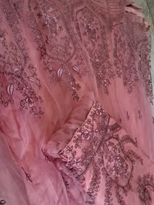 Net Thread Work Sharara In Pink
