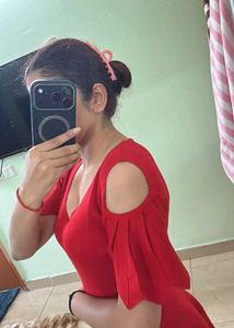 Red Cold Shoulder Flared Dress