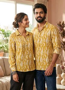 Stylish Unisex Yellow Print Shirt
