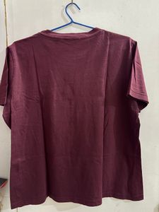 Maroon Sequin "NO!" T-Shirt