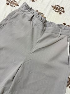 Stylish mid length formal grey pants