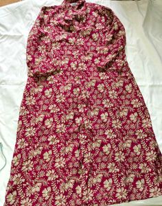 Maroon Floral Print Kurta set