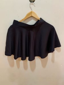 Black Flared Mini Skirt