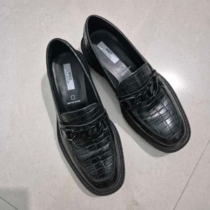Marks &amp; Spencer Pure Leather Black Croc Loafers