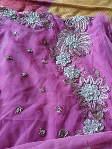 Exquisite Embroidered Purple Saree