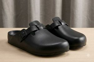 Classic Birkenstock Boston Eva Black Clogs,