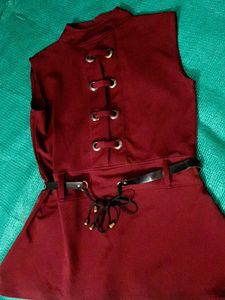 Chic Burgundy Top and Blue Jeans Set