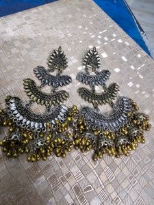 Oxidised Jhumka Earrings