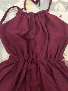 Beautiful Wine Ethnic Top with Tie-up Straps🍷🦋