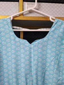Chic Sky Blue Printed Kurti Set with pant