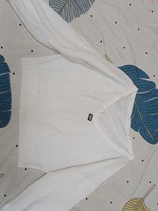 white sweater crop top