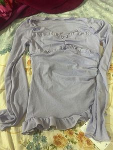 Lilac Ruffle Long Sleeve Top