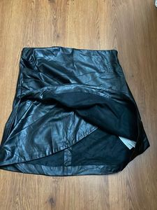 Black Faux Leather Mini Skirt