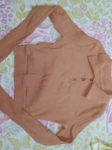 Full sleve brown crop top (xxs to xs)
