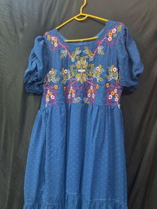 Elegant Teal Embroidered Gown