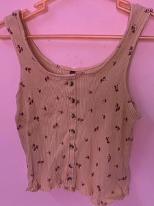 Floral Ribbed Tank Top