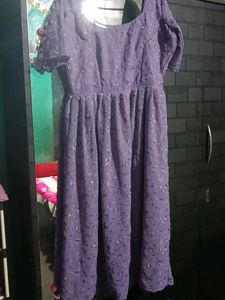 Beautiful Purple Embroidered Gown
