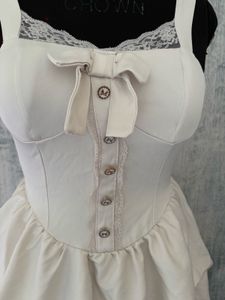 Cream Tiered Lace Dress