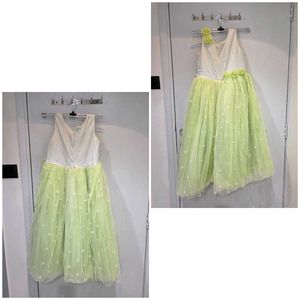 Sparkly White &amp; Lime Green Party Dress