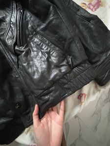 Vintage Black Leather Biker Jacket
