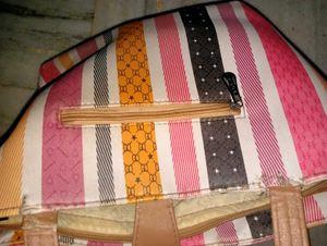 Combo 2 Chic Striped Tote Office and College Bag