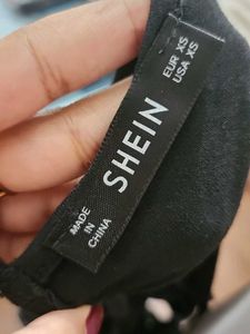 SHEIN Black Halter Crop Top