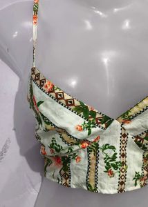 Floral Print Cropped Cami Top