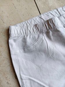 White High Waisted Cropped Pants