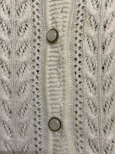 Cream Knit Button-Up Cardigan