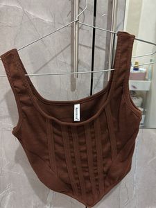 Chic Ribbed Corset Tank Top