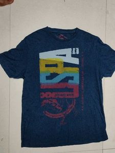 US POLO ASSN BLUE GRAPHIC PRINT T-SHIRT