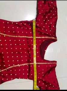 Beautiful Red Kurta with Gold Dots