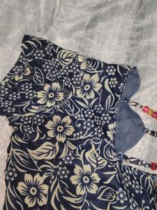 Floral Print Blouse with Beaded Straps
