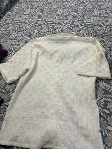 Men's White Textured Shirt