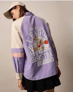 Retro Cartoon Print Button-Up Shirt