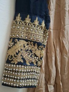 Elegant Two-Tone Anarkali Kurta zardozi worked hea