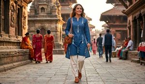 ,Stylish Blue Kurta