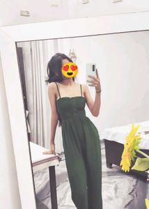 green elegant jumpsuit