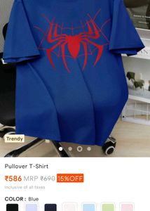 Blue Spiderman Graphic T-Shirt