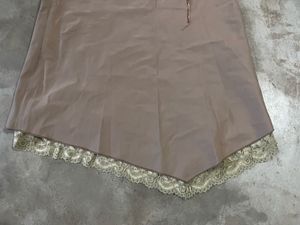 Coquette poly Satin Lace-Trim Midi Skirt – Mauve P