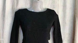 Chic Black Lace Detail Mini Dress